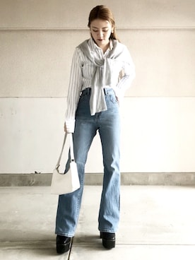 「Hollister（ホリスター）のアイテム（シャツ/ブラウス）」を使った、skmtmloさん（レディース・159cm）の春コーディネート