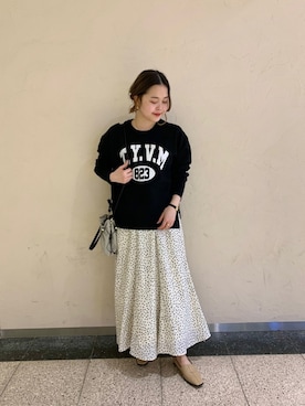 「ダルメシアン柄スカート」｜undmaimaiさん（レディース・163cm）の冬コーディネート