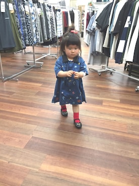 「90cm」｜「アイテム（シャツワンピース）」を使った、KORINさん（レディース・155cm）の春コーディネート