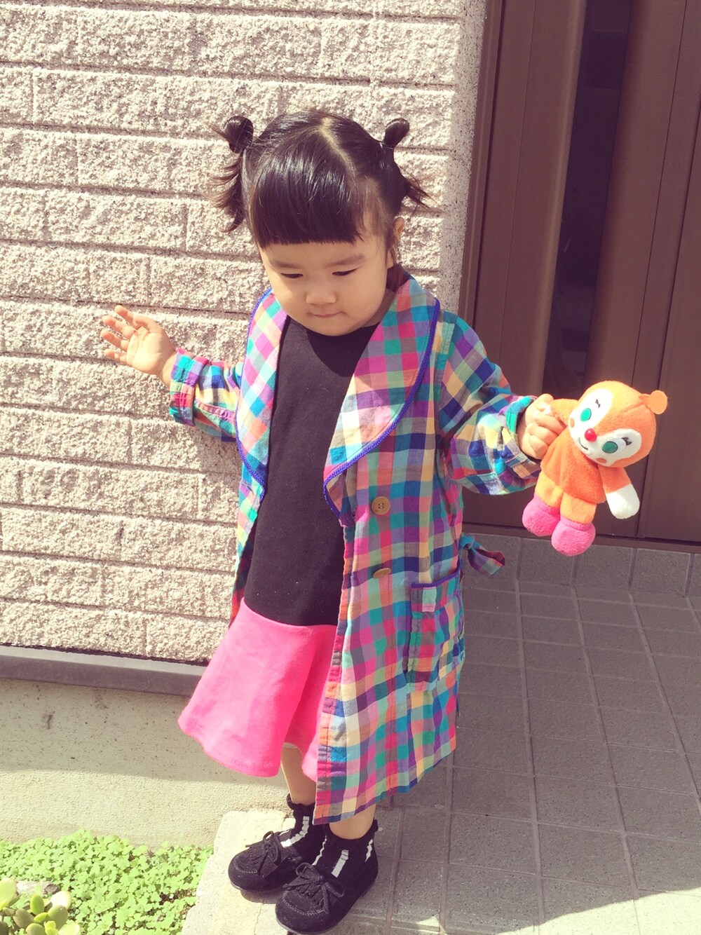 「キッズコーデ、2歳、90cm、100cm」｜「GO TO HOLLYWOODのアイテム（その他アウター、その他）」を使った、KORINさん（レディース・155cm）の春コーディネートの1枚目の写真