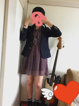 「NANO universe（ナノユニバース）のアイテム（ワンピース、ブラウン系）」を使った、かなてりさん（レディース・162cm）の秋コーディネート