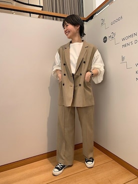 「SHIPS（シップス）のアイテム（その他アウター）」を使った、鈴木さん（レディース・156cm）の春コーディネート