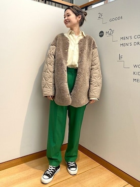 「WILD THINGS（ワイルドシングス）のアイテム（その他アウター）」を使った、鈴木さん（レディース・156cm）の秋コーディネート