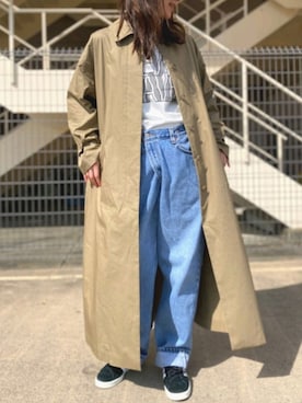 「リメイクデニム」｜「アイテム（Tシャツ/カットソー）」を使った、tomさん（レディース・163cm）の春コーディネート
