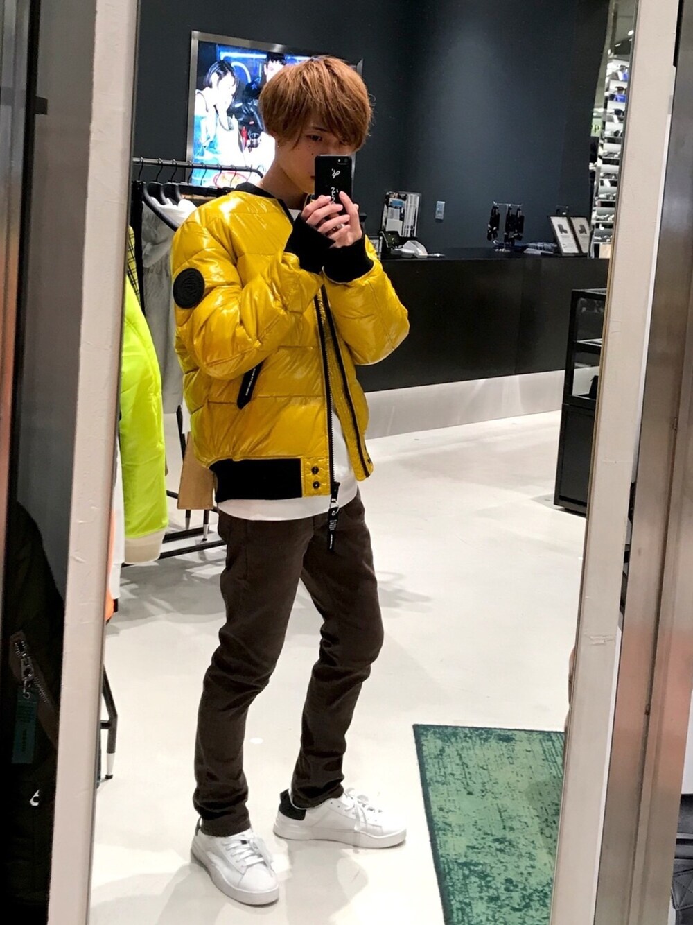再値下げ⭐︎DIESEL 蛍光イエローダウンジャケット⭐︎16Y DIESEL