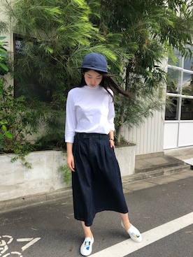 「アイテム（スリッポン）」を使った、huizi.ingさん（レディース・163cm）の夏コーディネート