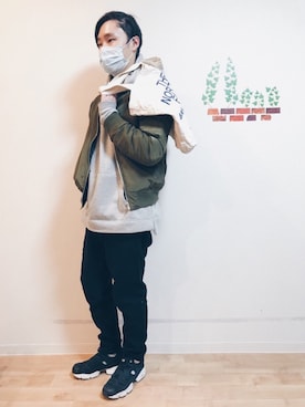 「UP START（アップスタート）のアイテム（その他アウター）」を使った、Mackenzieさん（メンズ・176cm）の冬コーディネート