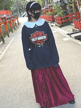 「アイテム（付け襟）」を使った、Fuunaさん（レディース・161cm）の春コーディネート