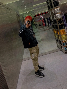 「AAPE BY A BATHING APE（エーエイプバイアベイシングエイプ）のアイテム（パンツ）」を使った、Isaac さん（メンズ・174cm）の夏コーディネート