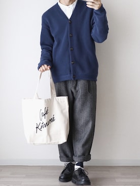 「MAISON KITSUNE」｜「アイテム（その他）」を使った、ちょこすけ🍫さん（メンズ・168cm）の冬コーディネート
