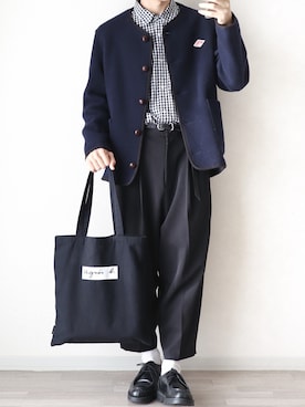 「HARE」｜「アイテム（ノーカラージャケット）」を使った、ちょこすけ🍫さん（メンズ・168cm）の冬コーディネート