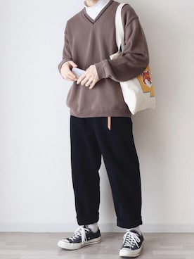 「MAISON KITSUNE」｜「アイテム（その他）」を使った、ちょこすけ🍫さん（メンズ・168cm）の春コーディネート