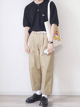 「Scye（サイ）のアイテム（Tシャツ/カットソー）」を使った、ちょこすけ🍫さん（メンズ・168cm）の夏コーディネート