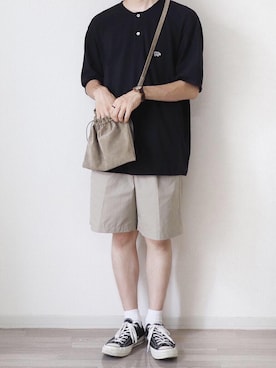 「Scye（サイ）のアイテム（Tシャツ/カットソー）」を使った、ちょこすけ🍫さん（メンズ・168cm）の夏コーディネート