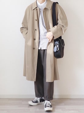「Steven Alan」｜「アイテム（トレンチコート）」を使った、ちょこすけ🍫さん（メンズ・168cm）の秋コーディネート