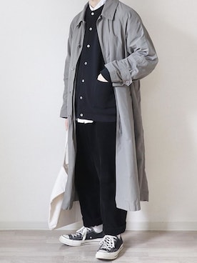 「Steven Alan」｜「アイテム（ステンカラーコート）」を使った、ちょこすけ🍫さん（メンズ・168cm）の春コーディネート