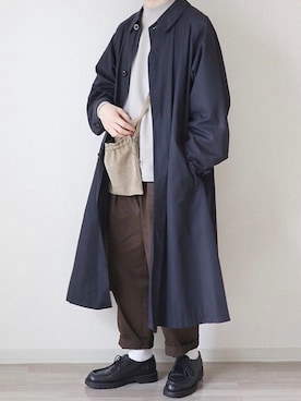 「Steven Alan」｜「アイテム（ステンカラーコート）」を使った、ちょこすけ🍫さん（メンズ・168cm）の春コーディネート