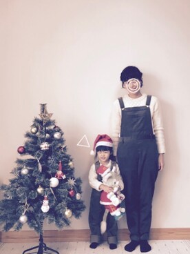 「KBF（ケイビーエフ）のアイテム（オールインワン・サロペット）」を使った、Sakura&mammyさん（キッズ・90cm）の冬コーディネート
