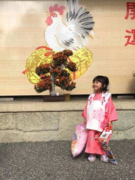 「きもの」｜「アイテム（その他）」を使った、Sakura&mammyさん（キッズ・90cm）の秋コーディネート