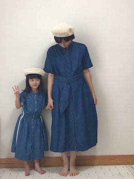 「allolun.（オールオルン）のアイテム（ワンピース/ドレス）」を使った、Sakura&mammyさん（キッズ・110cm）の夏コーディネート
