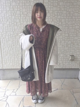 「CIAOPANIC TYPY（チャオパニックティピー）のアイテム（その他アウター）」を使った、risaさん（レディース・154cm）の冬コーディネート