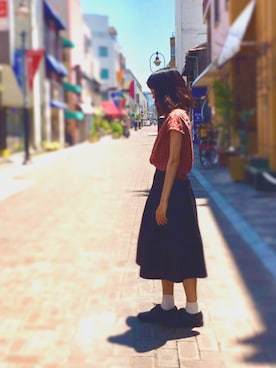 「ラルフローレンシャツ」｜「アイテム（その他シューズ）」を使った、かんさん（レディース・154cm）の夏コーディネート