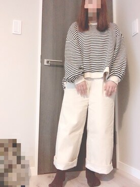 「select MOCA（セレクトモカ）のアイテム（トップス、ホワイト系）」を使った、choboさん（レディース・150cm）の冬コーディネート