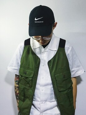 「MANASTASH（マナスタッシュ）のアイテム（ベスト）」を使った、DEANNZHAOさん（メンズ・175cm）の春コーディネート