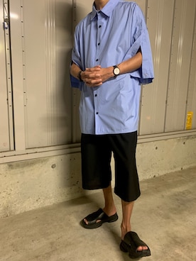 「LAD MUSICIAN（ラッドミュージシャン）のアイテム（サンダル）」を使った、K さん（メンズ・179cm）の夏コーディネート