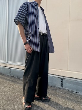 「LAD MUSICIAN（ラッドミュージシャン）のアイテム（サンダル）」を使った、K さん（メンズ・179cm）の夏コーディネート