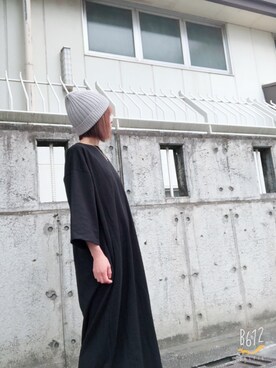 「coca（coca）（コカ）のアイテム（ワンピース、ブラック系）」を使った、みゆさん（レディース・147cm）の春コーディネート