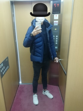 「northface（ノースフェイス）のアイテム（ダウンジャケット/コート）」を使った、きよさん（メンズ・182cm）の春コーディネート