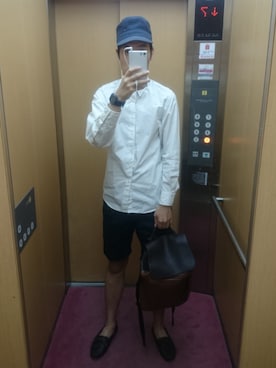 「アイテム（モカシン/デッキシューズ、ブラウン系）」を使った、きよさん（メンズ・182cm）の夏コーディネート
