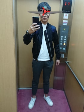 「アイテム（MA-1）」を使った、きよさん（メンズ・182cm）の春コーディネート