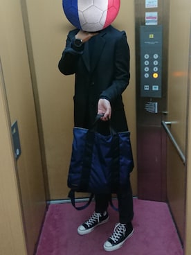 「MARTIN MARGIELA（マルタンマルジェラ）のアイテム（チェスターコート）」を使った、きよさん（メンズ・182cm）の冬コーディネート