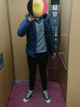 「northface（ノースフェイス）のアイテム（ダウンジャケット/コート）」を使った、きよさん（メンズ・182cm）の冬コーディネート