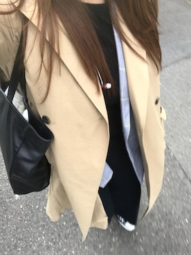 「PLST（プラステ）のアイテム（トレンチコート）」を使った、pさん（レディース・170cm）の春コーディネート