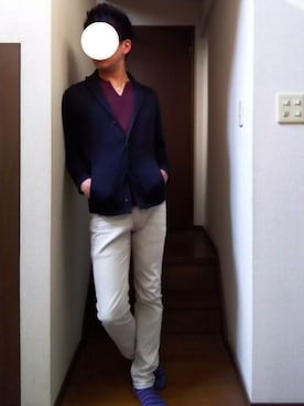 「SCHLUSSEL（シュリセル）のアイテム（トップス）」を使った、おろろbiancoさん（メンズ・178cm）の春コーディネート