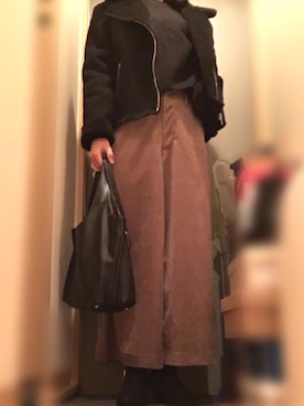 「AVAN LILY（アヴァンリリィ）のアイテム（その他アウター）」を使った、seyoさん（レディース・166cm）の冬コーディネート