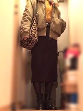 「Rodeo Crowns（ロデオクラウンズ）のアイテム（ブルゾン）」を使った、seyoさん（レディース・166cm）の冬コーディネート