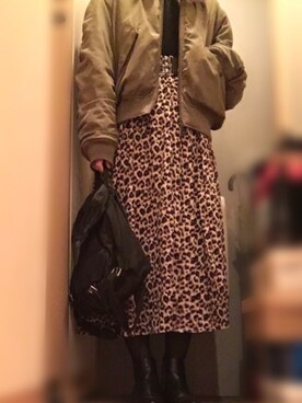 「Rodeo Crowns（ロデオクラウンズ）のアイテム（ブルゾン）」を使った、seyoさん（レディース・166cm）の冬コーディネート