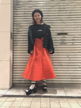 「skirt」｜「アイテム（デニムジャケット）」を使った、kyarinさん（レディース・163cm）の春コーディネート