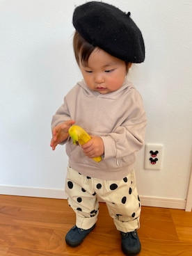 「西松屋（ニシマツヤ）のアイテム（パーカー）」を使った、ai⭐︎さん（キッズ・80cm）の冬コーディネート