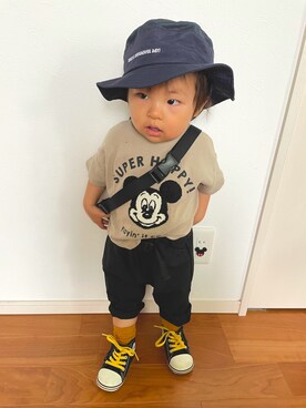 「ミッキー T」｜ai⭐︎さん（キッズ・80cm）の春コーディネート