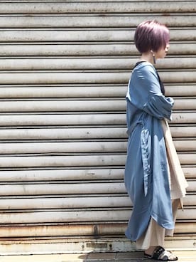 「OSMOSIS（オズモーシス）のアイテム（その他アウター）」を使った、Syokoさん（レディース・160cm）の夏コーディネート