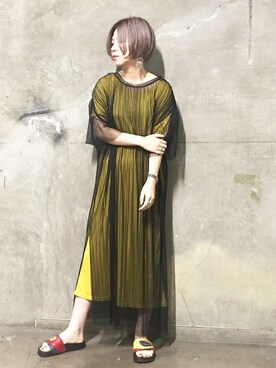 「スタッフコーデ」｜「アイテム（ワンピース/ドレス）」を使った、Syokoさん（レディース・160cm）の夏コーディネート