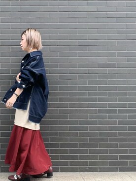 「スタッフコーデ」｜「アイテム（デニムジャケット）」を使った、Syokoさん（レディース・160cm）の秋コーディネート