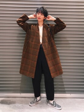 「シンプルおしゃれが好き」｜「アイテム（チェスターコート）」を使った、studio CLIP ジョイナステラス二俣川店さん（レディース・168cm）の冬コーディネート