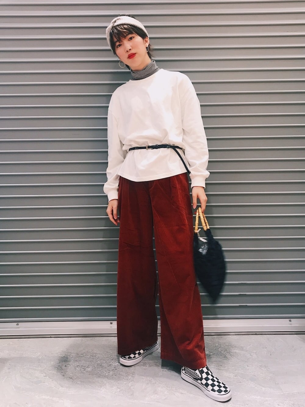 「シンプルコーデ、パンツスタイル、ラクチンコーデ、オトナカジュアル、プチプラコーデ、大人女子、studio clip、スタディオクリップ(studio CLIP)」｜「studio CLIPの《機能性素材》コットンベアテンタートルネックプルオーバー（Tシャツ/カットソー、その他）」を使った、studio CLIP ジョイナステラス二俣川店さん（レディース・168cm）の冬コーディネートの1枚目の写真