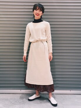 studio CLIP ジョイナステラス二俣川店さんの「花柄プリントスカート」を使ったコーディネート